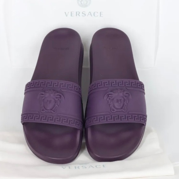 NEW Versace Men’s Medusa Head Purple Pool Slides US Size 13-IT 46 main image 4